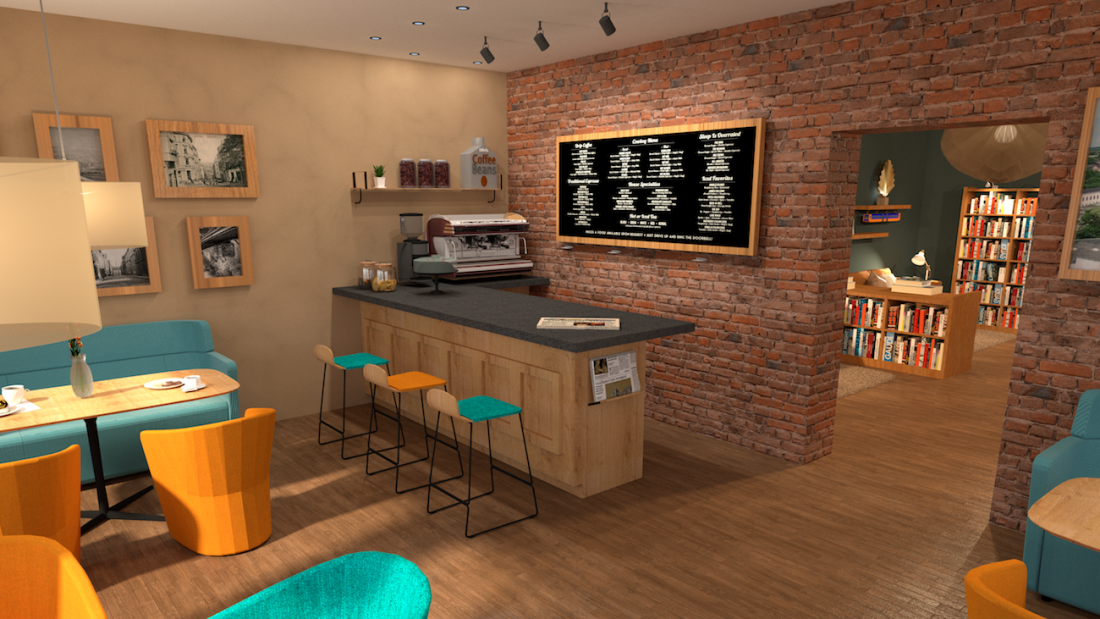 Grundlagen der Innenraumgestaltung: "Das zweite Zuhause - ein soziales Literaturcafe in Heckinghausen"