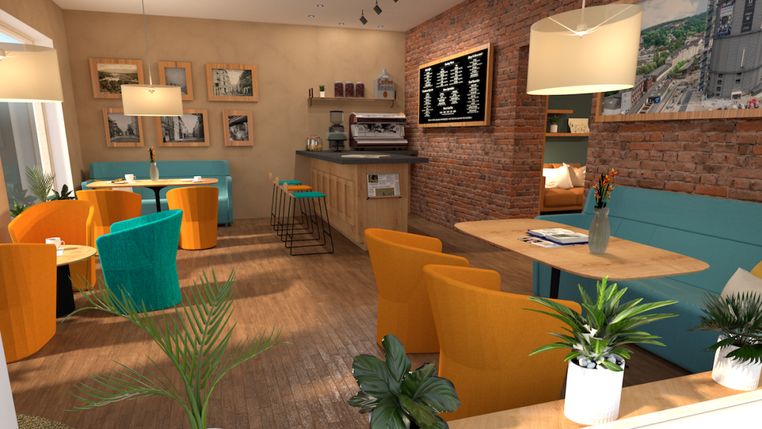 Grundlagen der Innenraumgestaltung: "Das zweite Zuhause - ein soziales Literaturcafe in Heckinghausen"