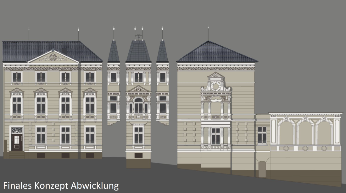 Grundlagen der Außenraumgestaltung: "Fassadengestaltung Villa Bremme in Wuppertal"