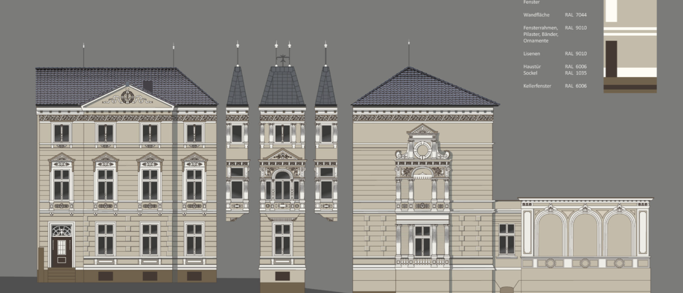 Grundlagen der Au&szlig;enraumgestaltung: "Fassadengestaltung Villa Bremme in Wuppertal"