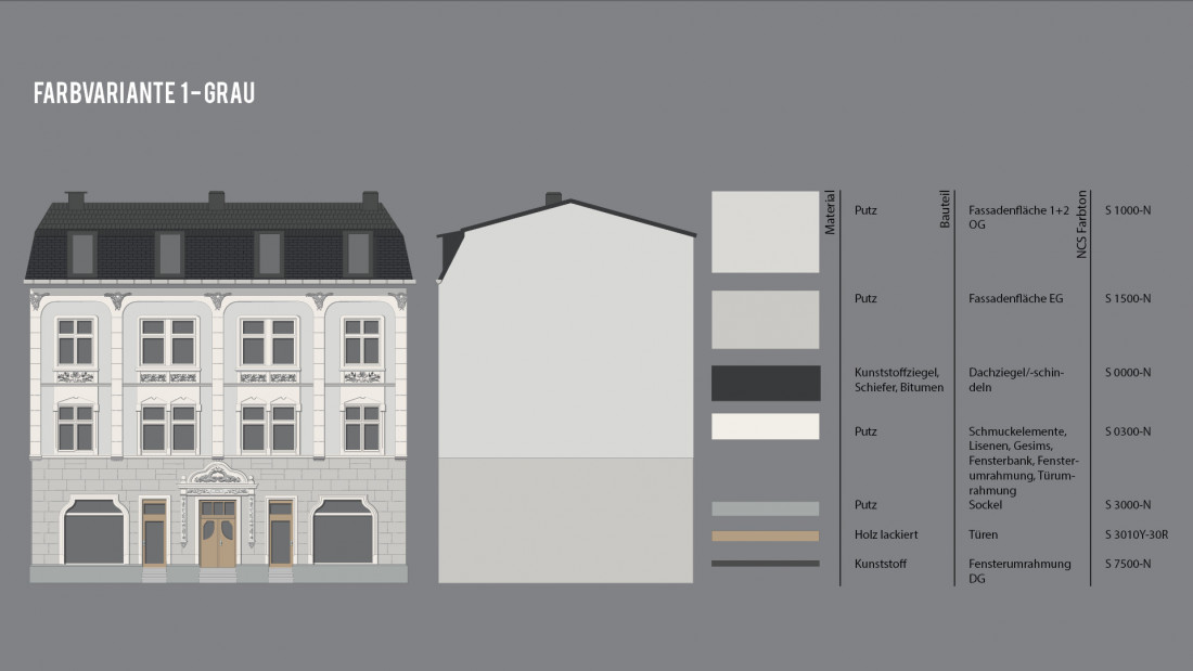 Grundlagen der Außenraumgestaltung: "Ein Wohnhaus - vier Farbentwürfe"