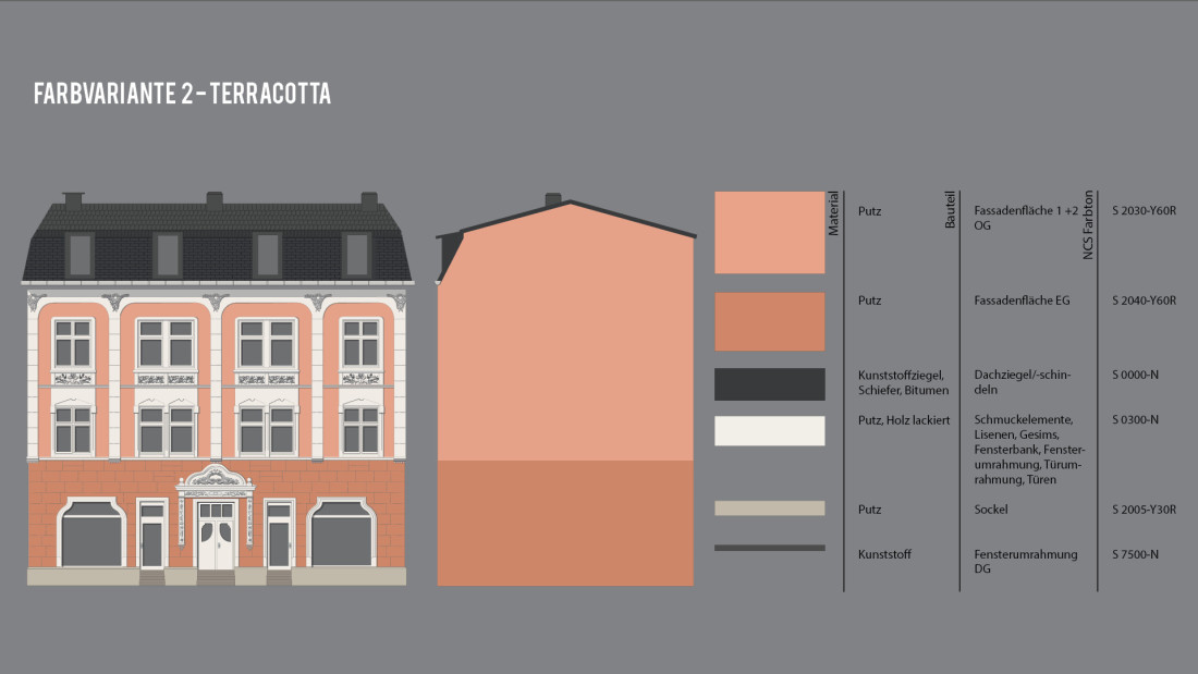 Grundlagen der Au&szlig;enraumgestaltung: "Ein Wohnhaus - vier Farbentw&uuml;rfe"