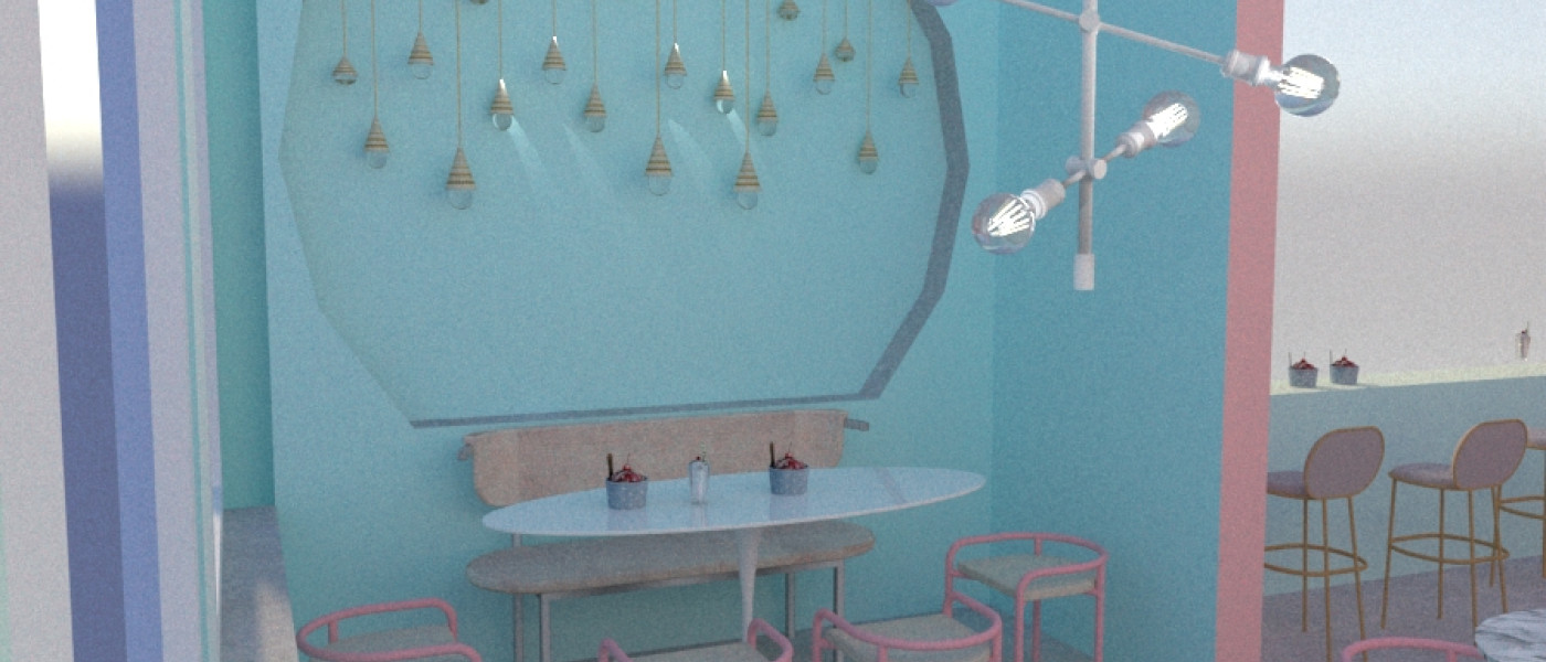 Grundlagen der Innenraumgestaltung: "Design-Rules am Beispiel einer Eisdielen-Innenraumgestaltung"