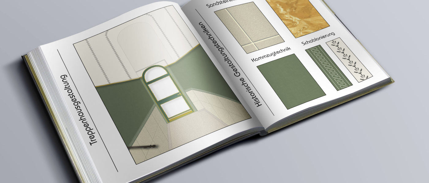 Gestaltungstechniken der Restauration, Imitation und Dekoration: Sandstein-Imitation, Kammzugtechnik, Vergolden und Schablonieren