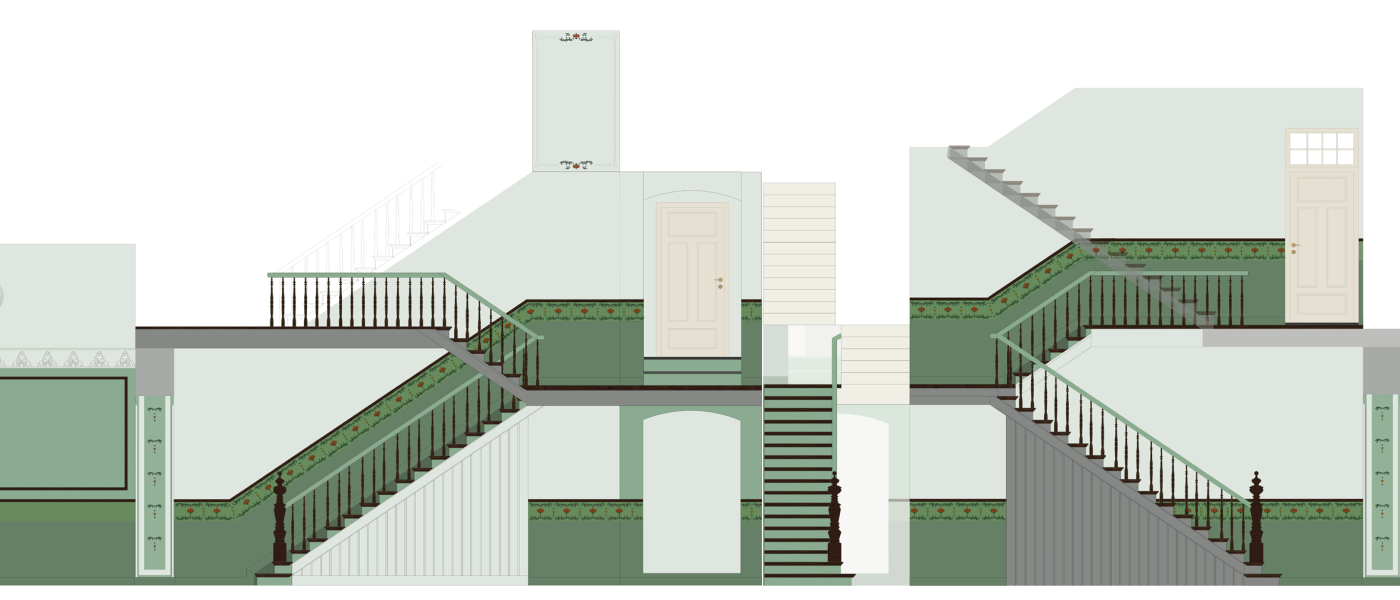 Techniken der Restaurierung, Imitation und Dekoration: "Gestaltungskonzept eines historischen Treppenhauses von 1896"